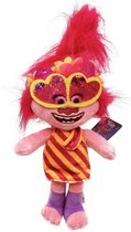 Trolls - World Tour - Knuffel - Poppy - Streepjes Jurk - 35 cm