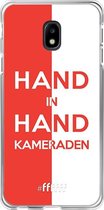 6F hoesje - geschikt voor Samsung Galaxy J3 (2017) -  Transparant TPU Case - Feyenoord - Hand in hand, kameraden #ffffff