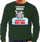 Kut Kerstbal sweater / Kersttrui Ik vroeg om een mobiel krijg ik deze kut bal groen voor heren - Kerstkleding / Christmas outfit XL