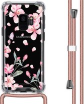 iMoshion Design hoesje met koord voor de Samsung Galaxy S9 - Bloem - Roze