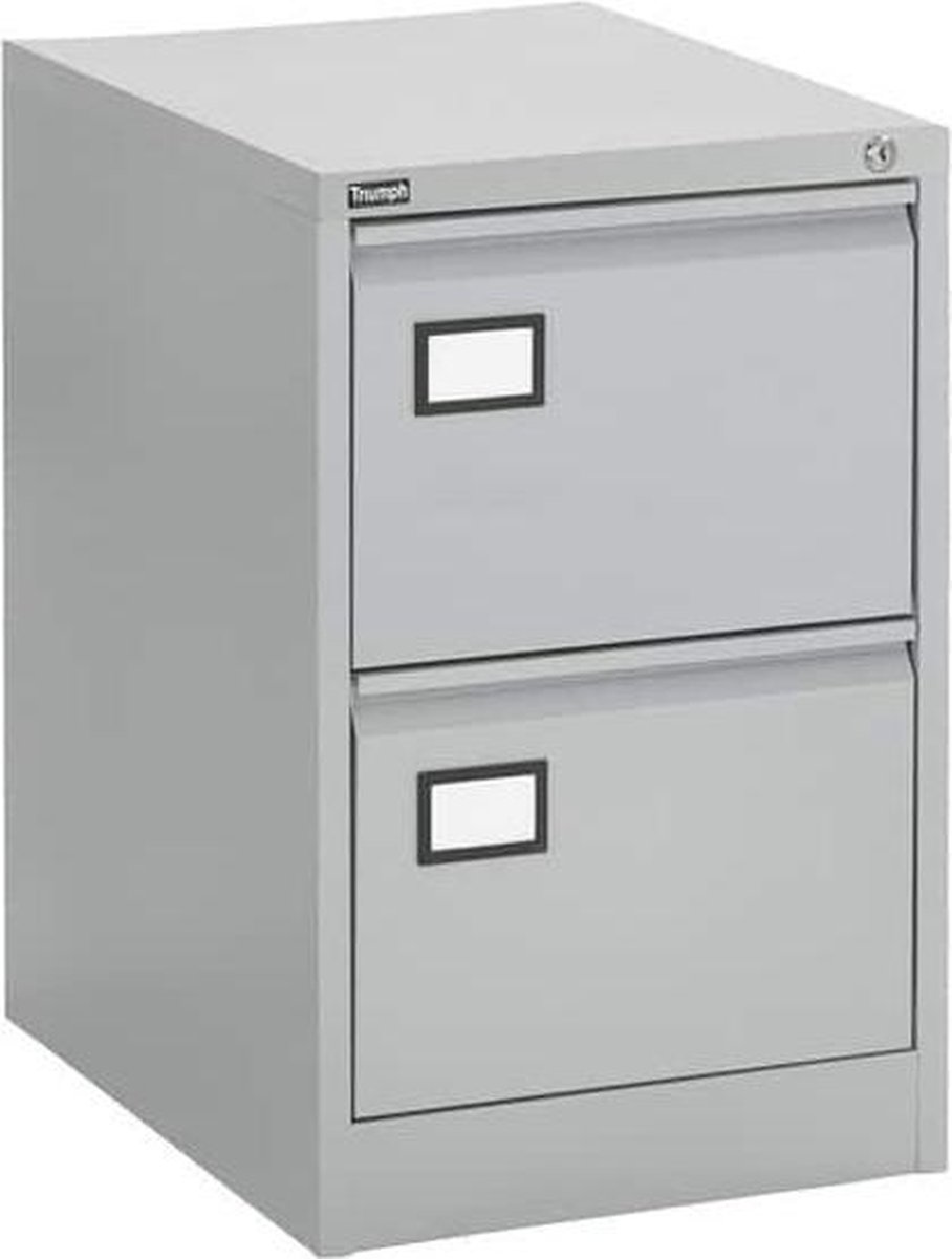 ABC Kantoormeubelen Stalen hangmapkasten dossierkast 2-laden Aluminium Aluminium (RAL9006)