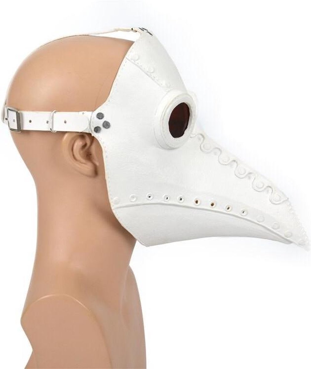 Amfibisch Berg opvoeder Pest masker (wit leather look) | bol