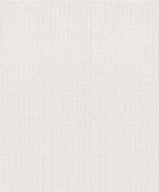 Papier peint texturé blanc cassé avec un motif subtil et irrégulier de grille.