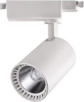LED Railverlichting - Track Spot - Lion - 18W - 1 Fase - Rond - Warm Wit 2700K - Mat Wit - Aluminium - BES LED