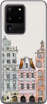 Samsung S20 Ultra hoesje - Amsterdam grachtenpand | Samsung Galaxy S20 Ultra hoesje | Siliconen TPU hoesje | Backcover Transparant