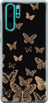 Huawei P30 Pro hoesje - Vlinders - Soft Case Telefoonhoesje - Print / Illustratie - Zwart