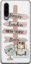 Huawei P30 hoesje - Where to go next - Soft Case Telefoonhoesje - Tekst - Multi