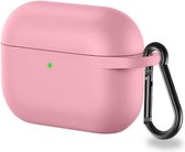 Lunso - Softcase cover hoes - Geschikt voor AirPods Pro - Lichtroze