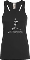 sporttop-Yoga-dames- zwart- virabhadrasana- maat L