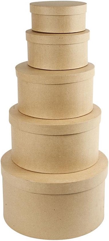 Boîtes à chapeaux rondes, plus grand diam : 35,5 cm, 5 assorties | bol.com