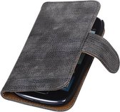 Wicked Narwal | Lizard bookstyle / book case/ wallet case Hoes voor Samsung Galaxy S3 mini i8190 Grijs
