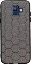 Wicked Narwal | Hexagon Hard Case voor Samsung Samsung Galaxy A6 2018 Grijs