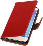 Wicked Narwal | Premium TPU bookstyle / book case/ wallet case voor Huawei Y5 / Y6 2017 Rood