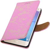 Wicked Narwal | Lace bookstyle / book case/ wallet case Hoes voor Huawei Y5 / Y6 2017 Roze