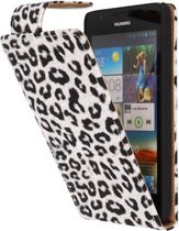 Wicked Narwal | Panter print  Classic Flip Hoes voor Huawei Huawei Ascend G525 Wit