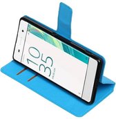 Wicked Narwal | Cross Pattern TPU bookstyle / book case/ wallet case voor Sony Xperia X A Blauw