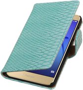 Wicked Narwal | Snake bookstyle / book case/ wallet case Hoes voor Huawei P8 Lite 2017 Turquoise