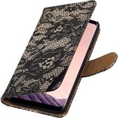 Wicked Narwal | Lace bookstyle / book case/ wallet case Hoesje voor Samsung Galaxy S8 Plus Zwart
