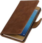 Wicked Narwal | Bark bookstyle / book case/ wallet case Hoes voor Huawei Honor 4 A / Y6 Bruin