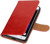 Wicked Narwal | Premium TPU PU Leder bookstyle / book case/ wallet case voor Samsung Galaxy J3 Pro Rood