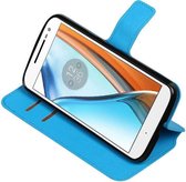 Wicked Narwal | Cross Pattern TPU bookstyle / book case/ wallet case voor Motorola Moto G4 Blauw