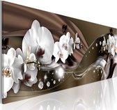 Artgeist Chocolate Dance of Orchid Canvas Schilderij - 120x40cm