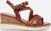 Tamaris Sandalen met sleehak cognac - Maat 38