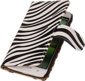 Wicked Narwal | Zebra bookstyle / book case/ wallet case Hoes voor LG Optimus L80 Wit