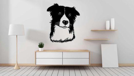 Décoration murale - Curious Border Collie - S - 55x45cm - décoration murale - Line Art