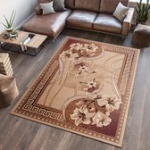 Tapiso Atlas PP Vloerkleed Beige Bloemen Woonkamer Tapijt Maat- 150x300