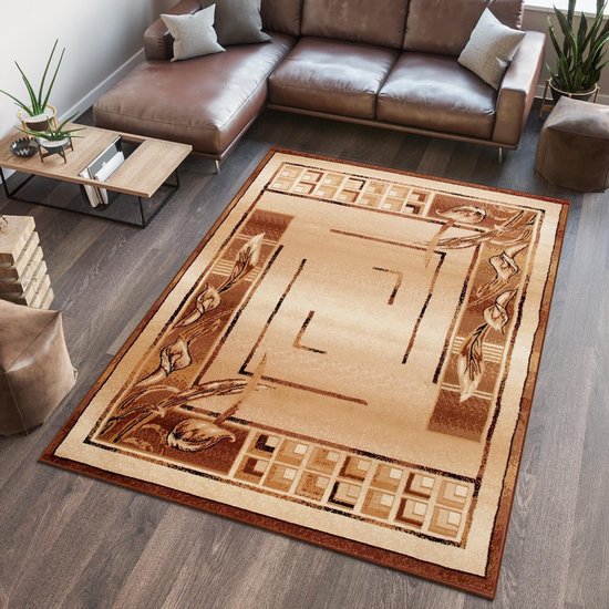 Bol Com Tapiso Atlas Pp Vloerkleed Woonkamer Slaapkamer Lichtbeige Abstract Modern Interieur