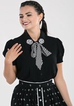 Hell Bunny Skelli Skull 40's Blouse Zwart