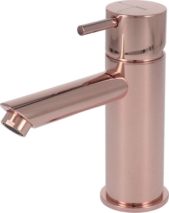 Wastafelmengkraan Hotbath Cobber 1-hendel Recht 14.3 cm Roze Goud