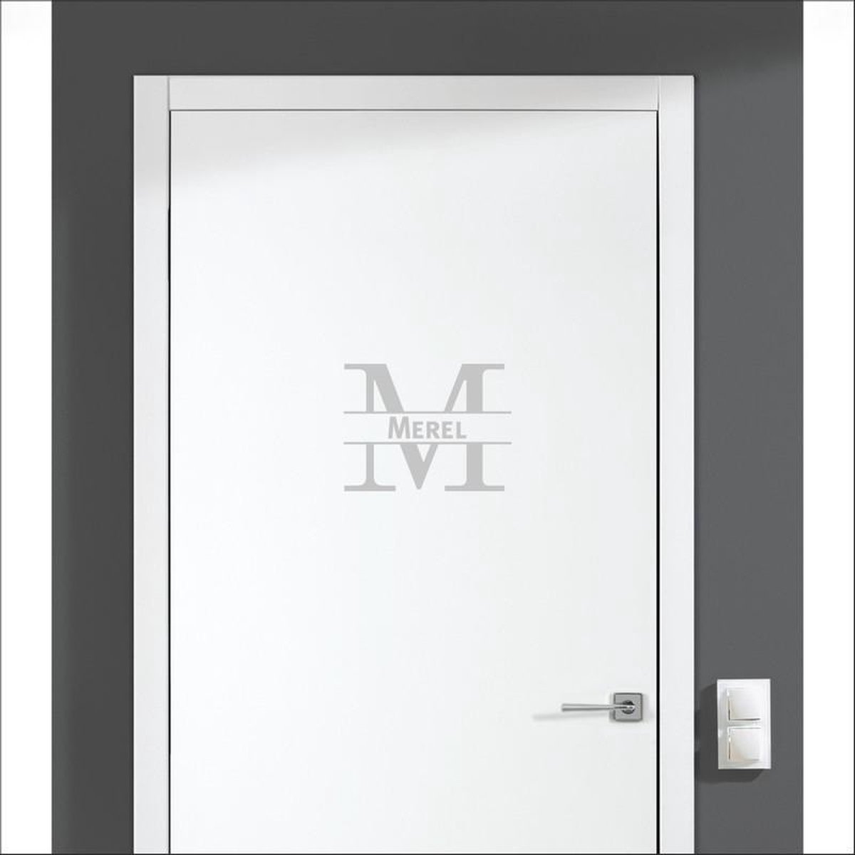 Afbeelding van product MC Living  Deursticker Met Naam - Merel - Zilver