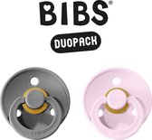BIBS Fopspeen - Maat 2 (6-18 maanden) DUOPACK - Smoke & Baby Pink - BIBS tutjes - BIBS sucettes