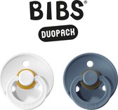 BIBS Fopspeen - Maat 2 (6-18 maanden) DUOPACK - White & Petrol - BIBS tutjes - BIBS sucettes