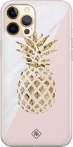 iPhone 12 Pro hoesje siliconen - Ananas | Apple iPhone 12 Pro case | TPU backcover transparant