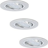 3x HOFTRONIC Chandler - Kantelbare inbouwspot - LED - Rond zaagmaat 75mm - RVS - Dimbaar - 5 Watt - 350 lumen - 230V - 4000K Neutraal wit - Verwisselbare GU10 - Plafondspots - Inbouwspot voor binnen - 2 jaar garantie