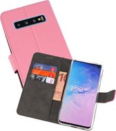 Booktype Telefoonhoesjes - Bookcase Hoesje - Wallet Case -  Geschikt voor Samsung Galaxy S10 - Roze
