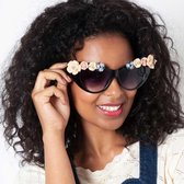 Voodoo Vixen Zonnebril Audrey oversized Floral Zwart