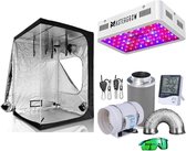 Mastergrow Professionele Kweekset - 150x150x200cm Kweektent - Dubbele bodem - Snelle Groei - Hoge kwaliteit - 1500W Groeilamp - LED - Complete Kweekset - Zwart