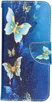Hoesje Met Pasjeshouder Geschikt voor Samsung Galaxy S8 - Design Softcase Bookcase (Binfen) smartphone - Meerkleurig / Blue Butterfly