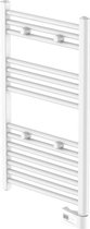 Bol.com EISL Designradiator Handdoekradiator Elektrisch 80 x 50 cm met Timer Wit aanbieding