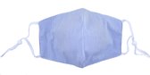 Mondkapje wasbaar - verstelbaar - 100% Katoen met ruimte voor Filter - Wit/Blauw - Strepen