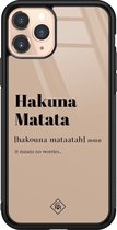 iPhone 11 Pro hoesje glass - Hakuna Matata | Apple iPhone 11 Pro  case | Hardcase backcover zwart