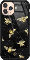 iPhone 11 Pro hoesje glass - Bee yourself | Apple iPhone 11 Pro  case | Hardcase backcover zwart