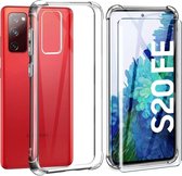 Samsung Galaxy S20 FE Hoesje - Shockproof siliconen hoesje met Schokbestendig Transparant cover - Galaxy S20 FE screen Protector 2 pack tempered glass