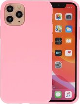 Premium Color Bescherming Telefoonhoesje - Backcover Hoesje - Achterkant Hoesje - Geschikt voor iPhone 11 Pro Max - Roze