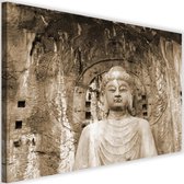 Schilderij Boeddha voor tempel , 2 maten , grijs (wanddecoratie)