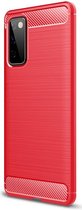 Samsung Galaxy S20 FE Hoesje Geborsteld TPU Back Cover Rood